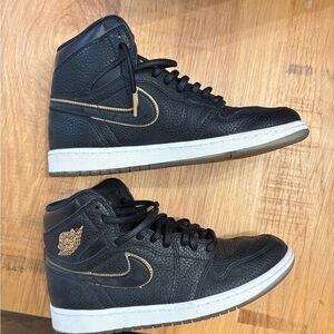 AIR JORDAN 1 RETRO HIGH OG "CITY OF FLIGHT" BLACK-GOLD size 9